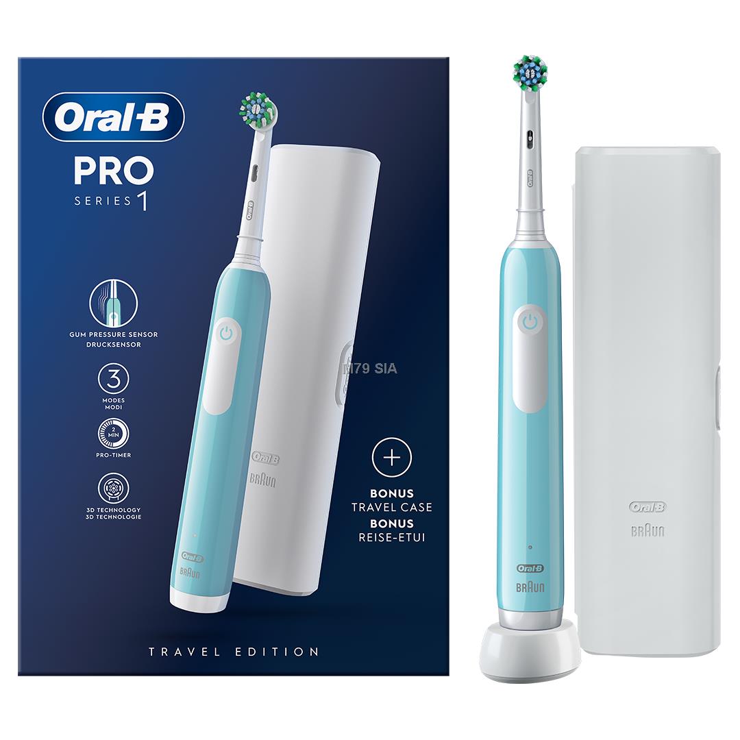 Braun Oral-B Pro Series 1, gaisi zila - Elektriska zobu birste mūzikas centrs