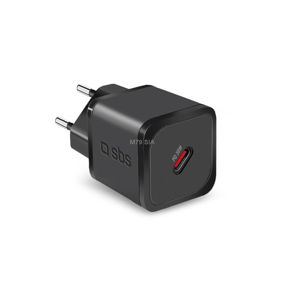 SBS Mini Wall Charger, USB-C, 30 W, melna - Ladetajs