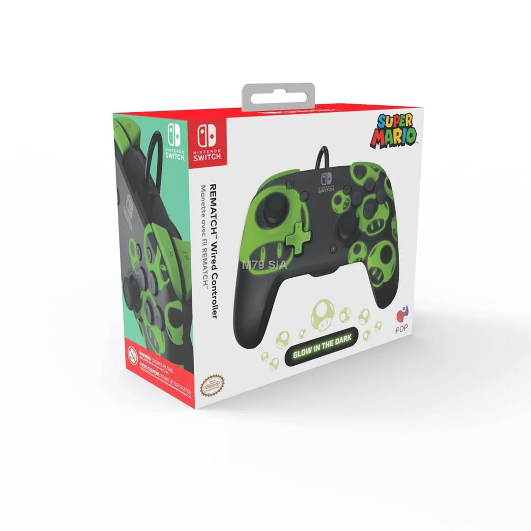 PDP Nintendo Switch 1Up Glow in the Dark REMATCH Controller - Kontrolieris LED Televizors