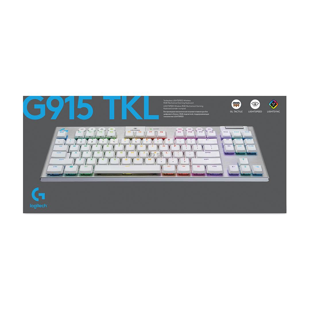 LOGITECH G915 TKL - WHITE - PAN - 2.4GHZ/BT - NORDIC - TACTILE SWITCH klaviatūra