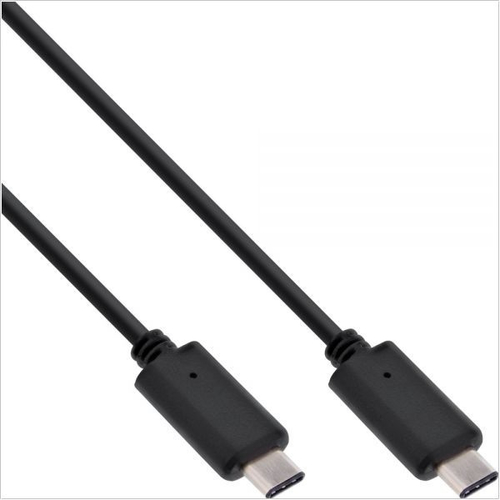 Kabel USB InLine USB C -> USB C (M/M) Black 2m (35702) USB kabelis