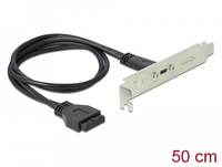 DeLOCK Slot bracket - USB-Konsole - 19-poliger USB3.0 Kopf (W) bis USB-C (W) 900 mA - 50cm - Schwarz (89937) 4043619899371 spēļu aksesuārs