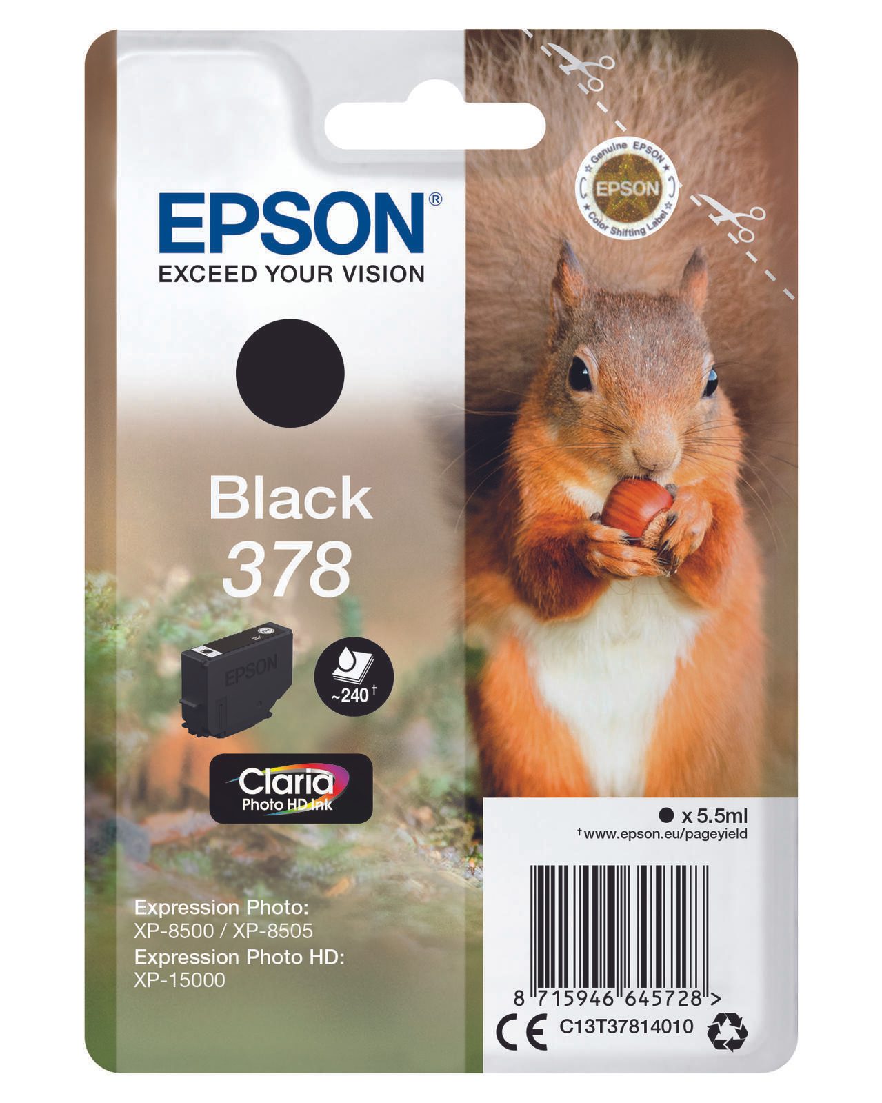 Epson ink cartridge black Claria Photo HD 378       T 3781 kārtridžs