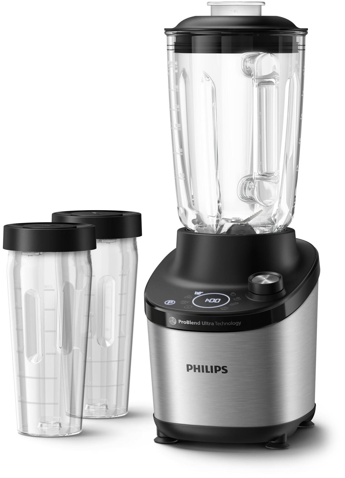 Philips High Speed Blender  HR3760/10 7000 Series Tabletop, 1500 W, Jar material Glass, Jar capacity 2 L, Ice crushing, Metal/Black Blenderis