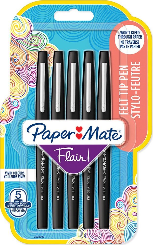 1x5 Paper Mate Flair Felt Tip Pen  M 0,7 mm black