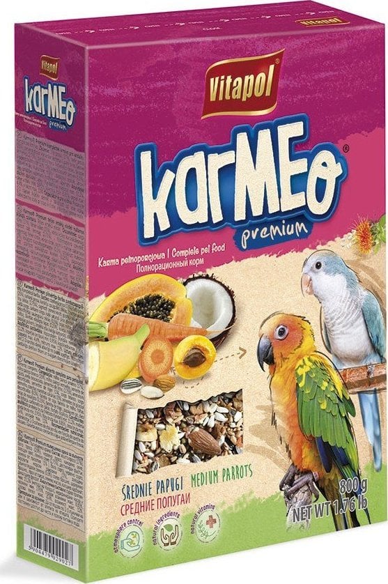 Vitapol Karmeo Premium karma pelnoporcjowa dla srednich papug 800g ZVP-2902 (5904479029027)
