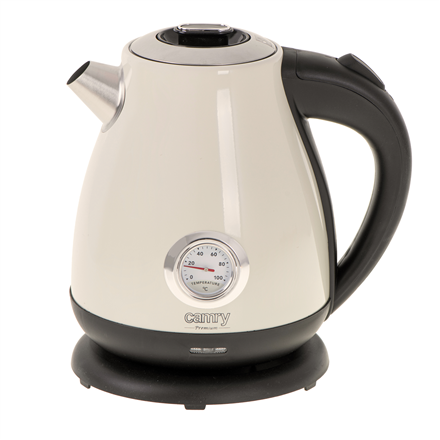 Camry Kettle with a thermometer CR 1344 Electric, 2200 W, 1.7 L, Stainless steel, 360 degrees  rotational base, Cream Elektriskā Tējkanna