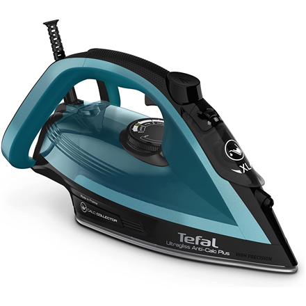 TEFAL FV6832E0 Steam Iron, 2800 W, Water tank capacity 270 ml, Continuous steam 50 g/min, Steam boost performance 260 g/min, Black/Blue Gludeklis