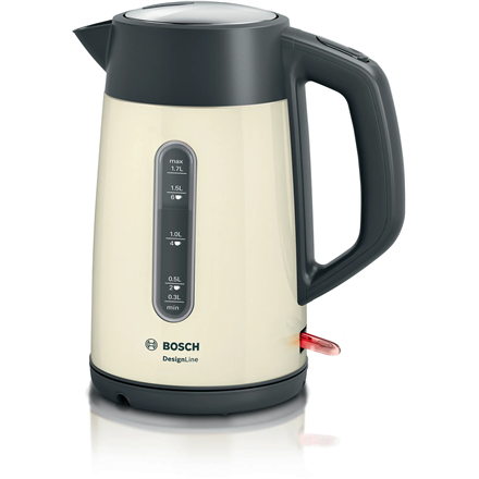 Bosch Kettle TWK4P437 Electric, 2400 W, 1.7 L, Stainless steel, Beige Elektriskā Tējkanna