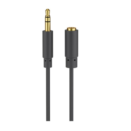 Goobay Headphone and audio AUX extension cable; 3.5 mm; 3-pin; slim 97122 kabelis video, audio
