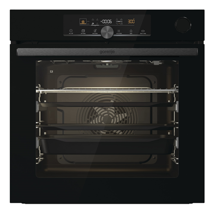 Gorenje Oven BSA6747A04BG 77 L, Multisystem oven, EcoClean enamel, Mechanical control, Steam function, Height 59.5 cm, Width 59.5 cm, Jet bl Cepeškrāsns