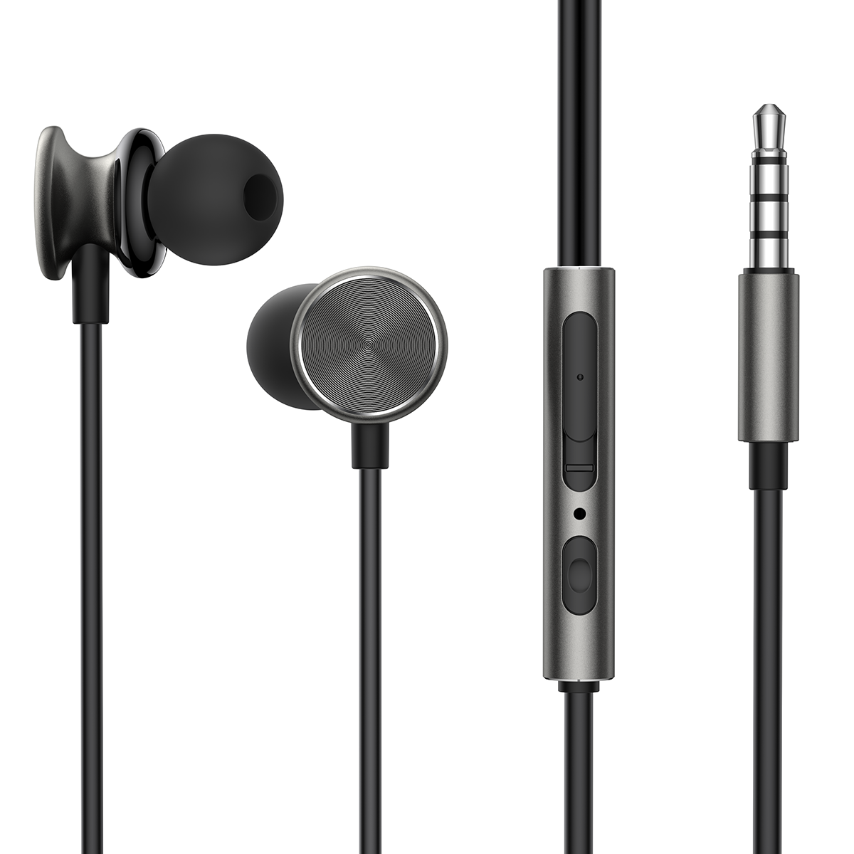 Joyroom Wired Series JR-EW03 wired in-ear headphones - dark gray JR-EW03 (6956116770129) austiņas