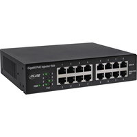 INLINE PoE+ Gigabit Network Injector Hub - Switch - 8 x 10/100/1000 (PoE+) - an Rack montierbar (120 W) 4043718276028 Serveru aksesuāri