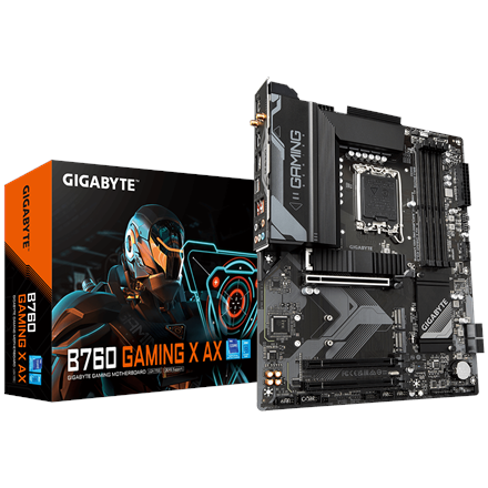 Gigabyte B760 GAMING X AX 1.1 M/B Processor family Intel, Processor socket  LGA1700, DDR5 DIMM, Memory slots 4, Supported hard disk drive in pamatplate, mātesplate