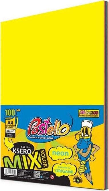 Pastello Papier ksero A4 80g zolty 100 arkuszy AA093PTL (5903111839840) papīrs