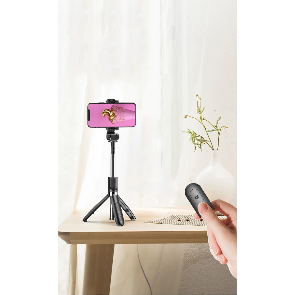 XO selfie stick-tripod SS08, black 6920680872107 aksesuārs mobilajiem telefoniem