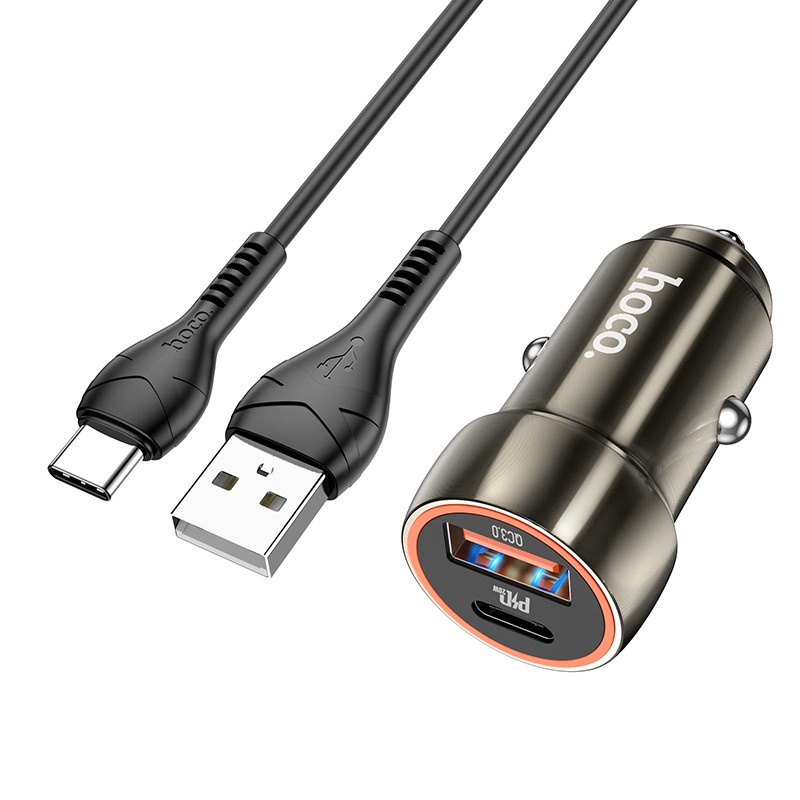 Auto ladetajs Hoco Z46A USB-A/Type-C PD20W+QC3.0 + Type-C peleks 6931474770370 (6931474770370) iekārtas lādētājs