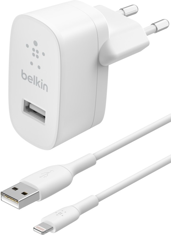 Ladetajs Belkin Boost Charge 12W USB-A + USB-A to Lightning cable 1.0m balts 7458838031940 (7458838031940) iekārtas lādētājs