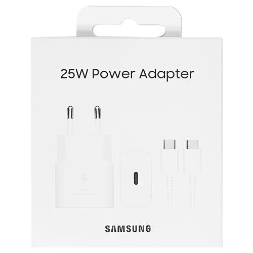 Ladetajs Samsung EP-T2510XWEGEU 25W + USB-C kabelis balts 8806094911985 (8806094911985) iekārtas lādētājs