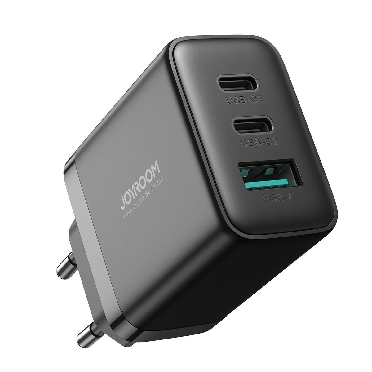 Joyroom JR-TCF10 fast charger 2x USB-C USB-A 32W - black iekārtas lādētājs