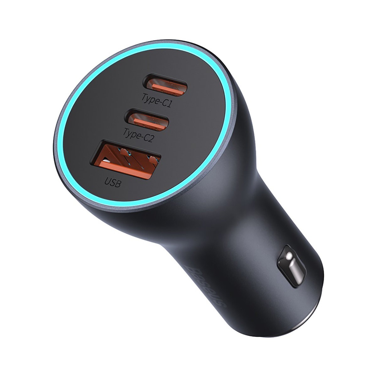 Baseus Golden Contactor Pro car charger, 2x USB-C, 1x USB, 65W (gray) iekārtas lādētājs