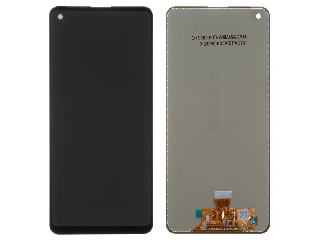 Displejs Samsung A217F A21s ar skarienjutigo paneli melns HQ aksesuārs mobilajiem telefoniem