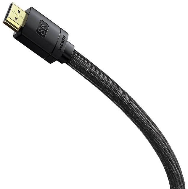 Baseus High Definition Series HDMI 2.1, 8K 60Hz, 3D, HDR, 48Gbps, 1m black USB kabelis