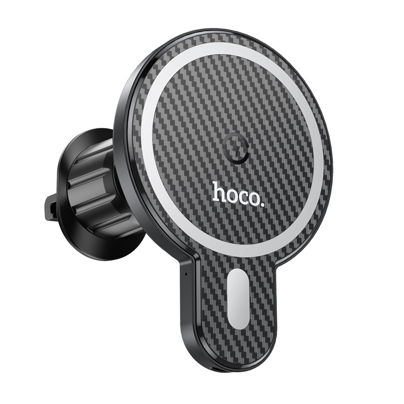 HOCO Car Holder to Air Vent with Wireless Charging for MagSafe CA85 Black Mobilo telefonu turētāji