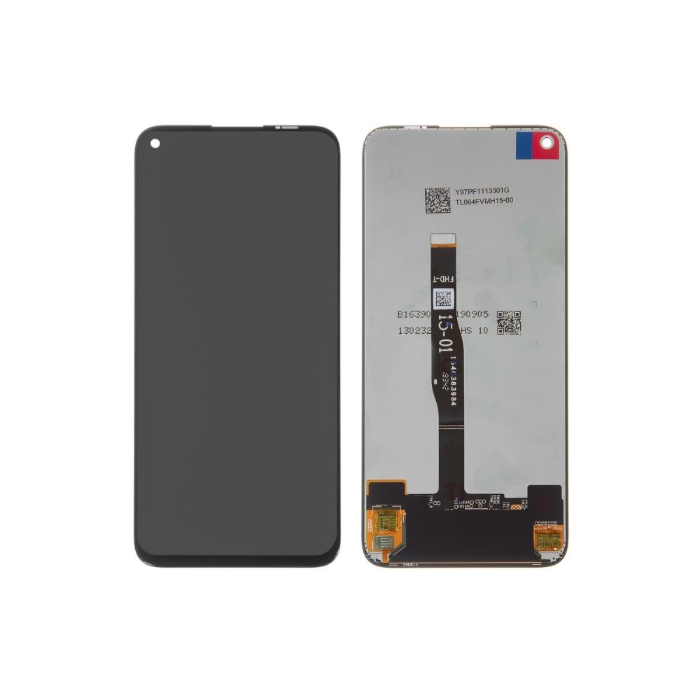 Displejs Huawei P40 Lite/Nova 6 SE/P20 Lite 2019/Nova 5i ar skarienjutigo paneli melns ORG aksesuārs mobilajiem telefoniem