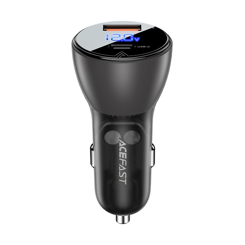 Acefast Car Charger 63W USB Type C / USB, PD3.0, PPS, QC3.0, AFC, FCP, SFCP black (B6 black) iekārtas lādētājs