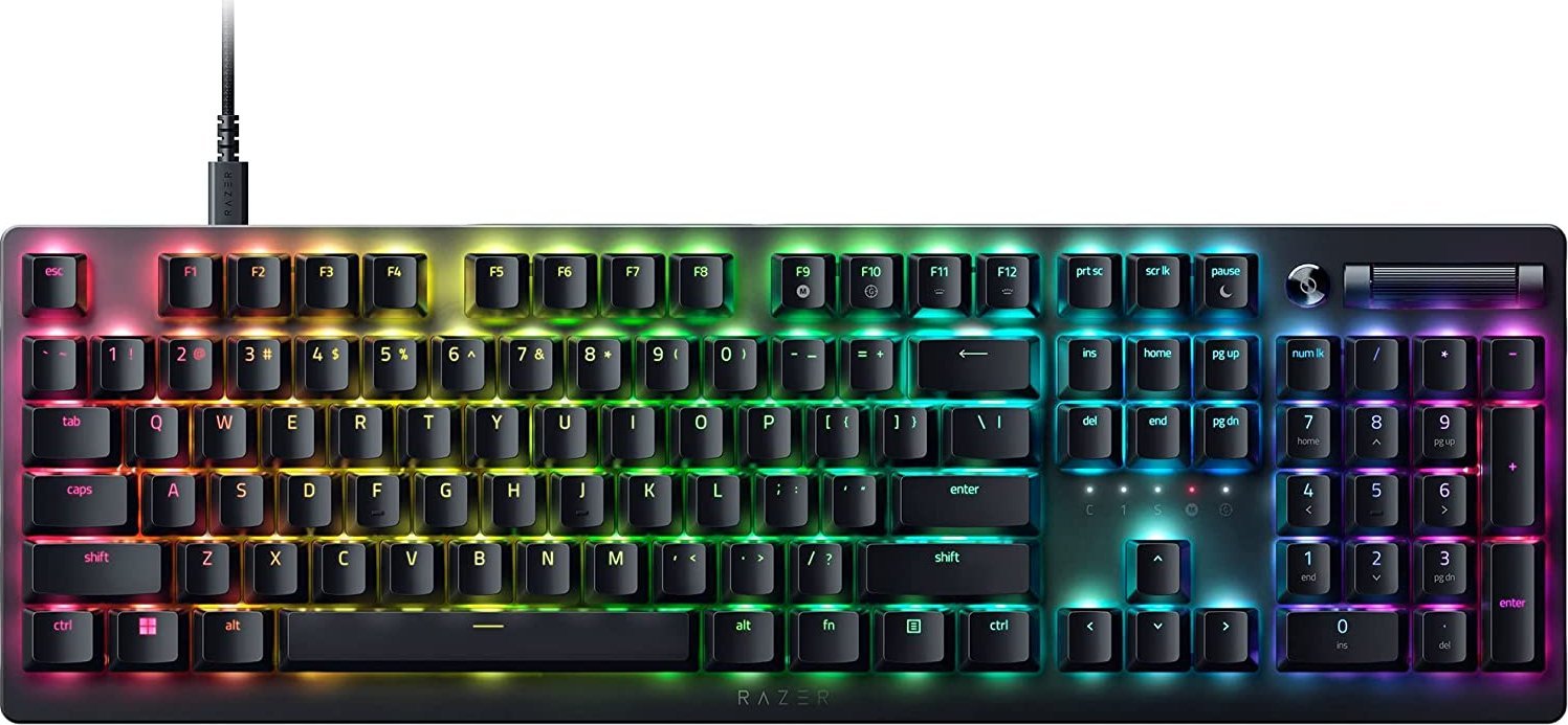 Razer Gaming Keyboard  Deathstalker V2 RGB LED light, US, Wired, Black, Optical Switches (Linear), Numeric keypad klaviatūra