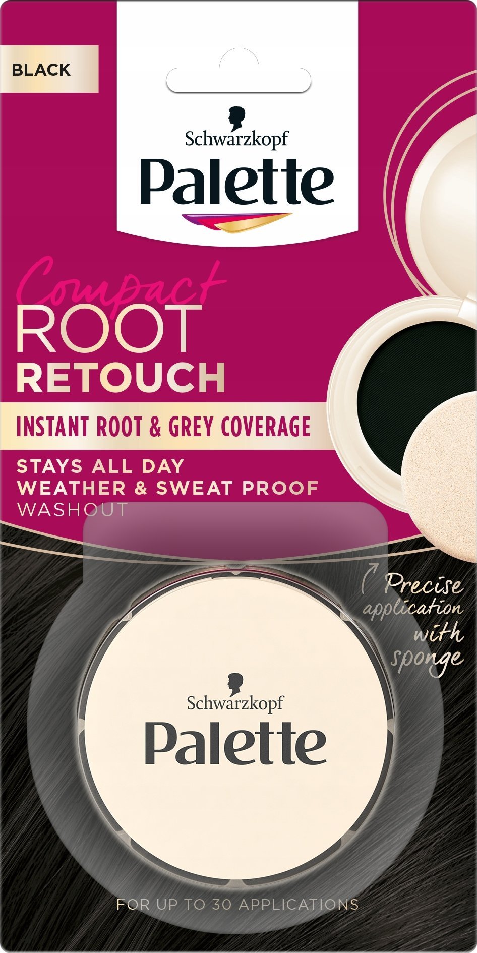 Schwarzkopf Palette Root Retouch Kompaktowy Korektor do retuszu odrostow - Czern 3g 683655