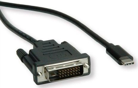 Kabel USB Samec USB-C - DVI-D 2 m Czarny 6405942 (8590274621169) USB kabelis