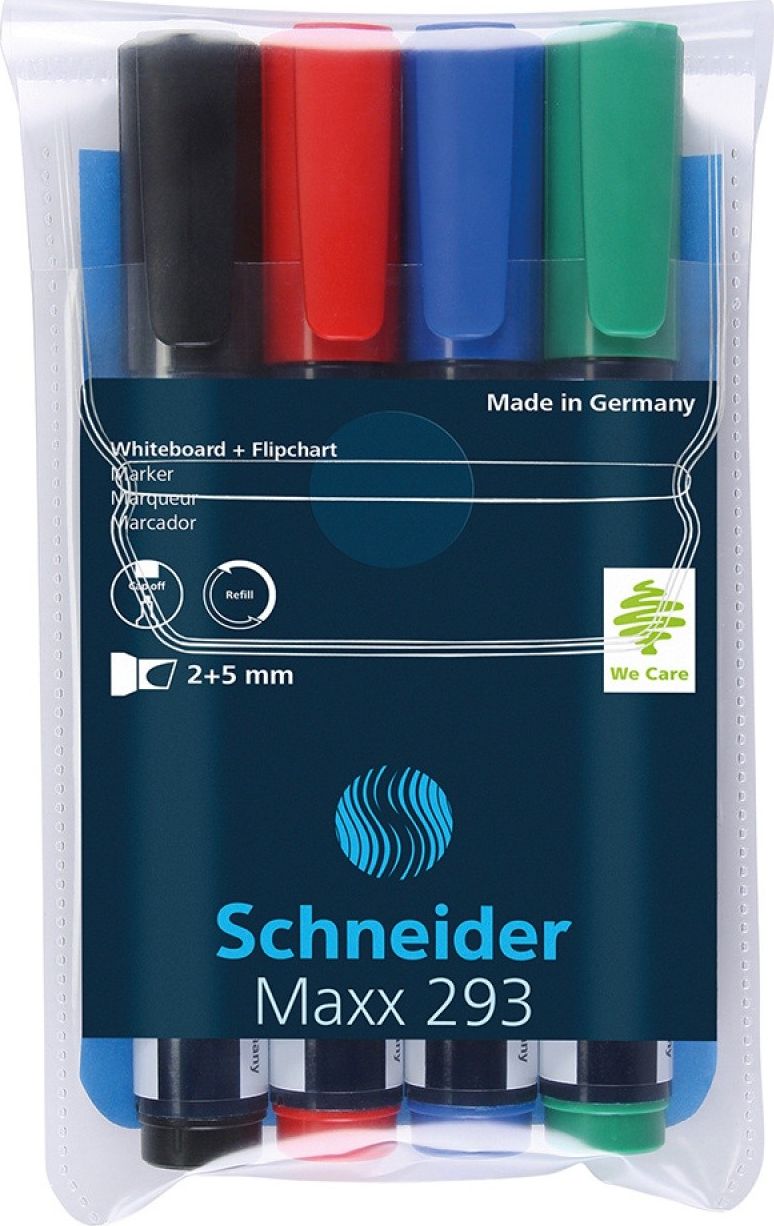 Schneider Zestaw markerow do tablic Maxx 293 4 sztuki SR129394 (4004675011732)
