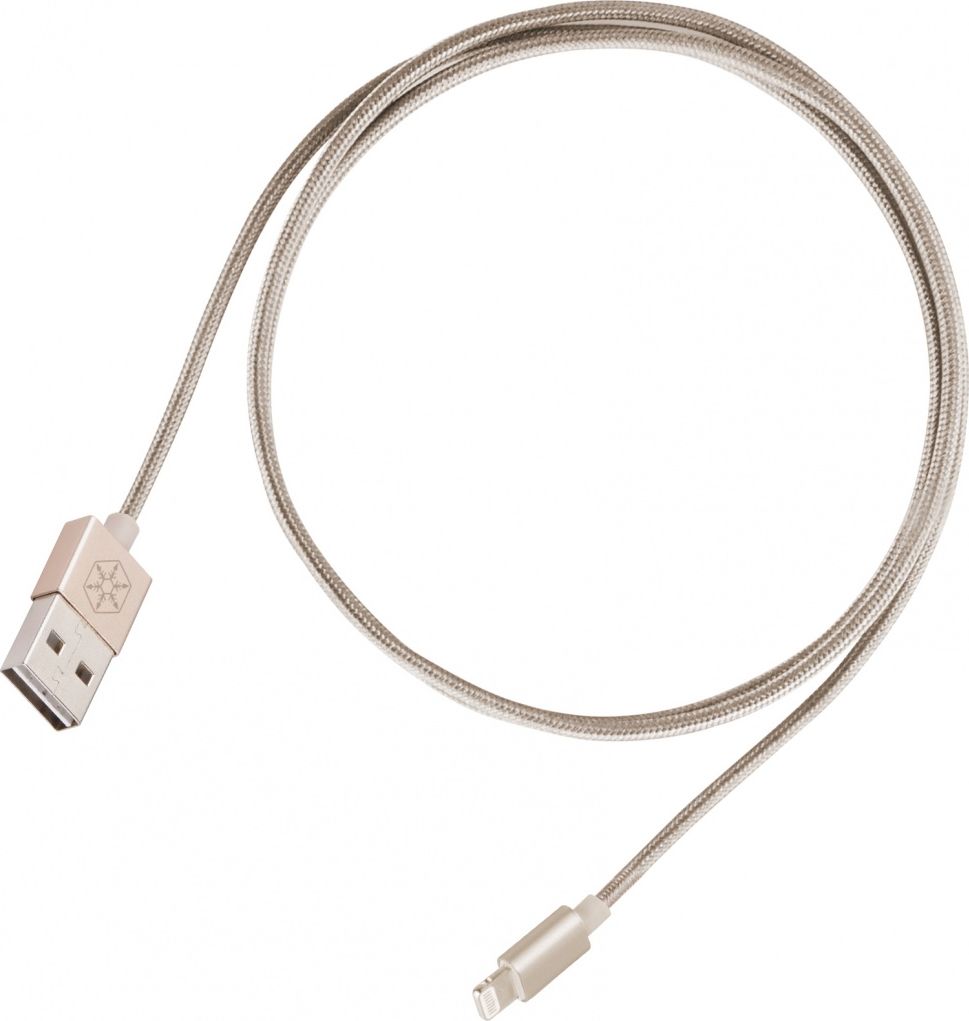 Kabel USB SilverStone USB-A - Lightning 1 m Zloty (52016) 52016 (4710007222737) USB kabelis
