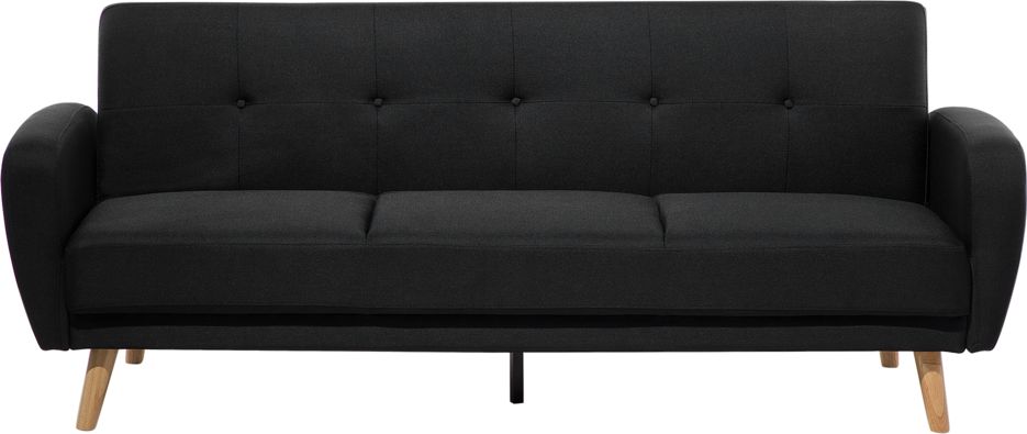 Shumee Sofa rozkladana 3-osobowa czarna FLORLI 97683 (4260602375791) Dārza mēbeles