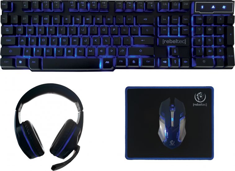 Rebeltec wired gaming set keyboard  + headphones + mouse + mouse pad SHERMAN Datora pele