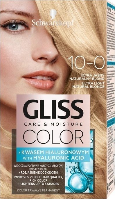 Schwarzkopf Schwarzkopf Gliss Color Care & Moisture Farba do wlosow 10-0 ultra jasny naturalny blond 1op. 686426