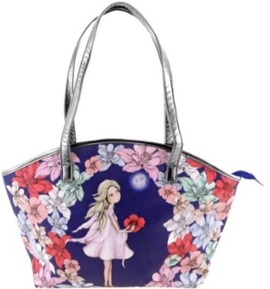 Santoro Torebka Curved Shopper Bag Midnight Garden granatowa (273820) 273820 (5018997420263) Skolas somas un penāļi