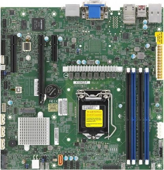 Server MB Super Micro MBD-X12SCZ-F-B LGA 1200/mATX/2xLAN bulk pamatplate, mātesplate