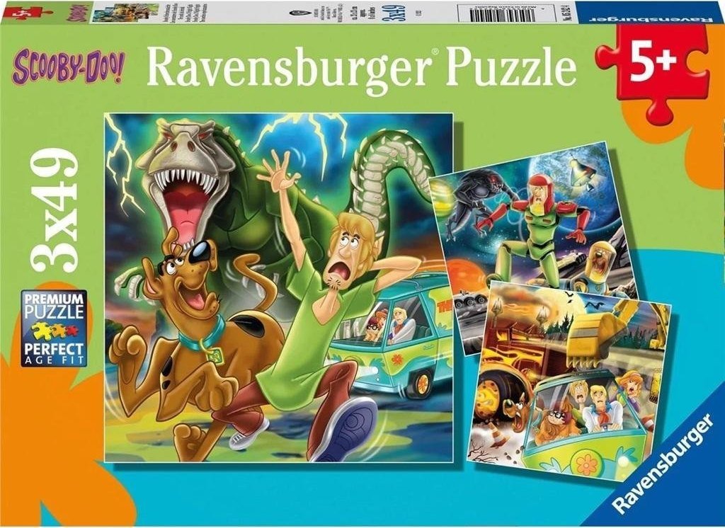 Ravensburger Puzzle dla dzieci 3x49 Scooby Doo puzle, puzzle