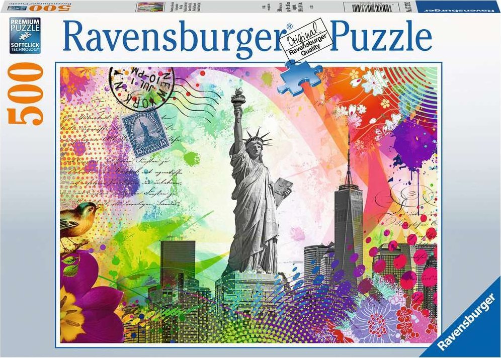 Ravensburger Ravensburger Puzzle Postcard from New York (500 pieces) 17379 (4005556173792) puzle, puzzle
