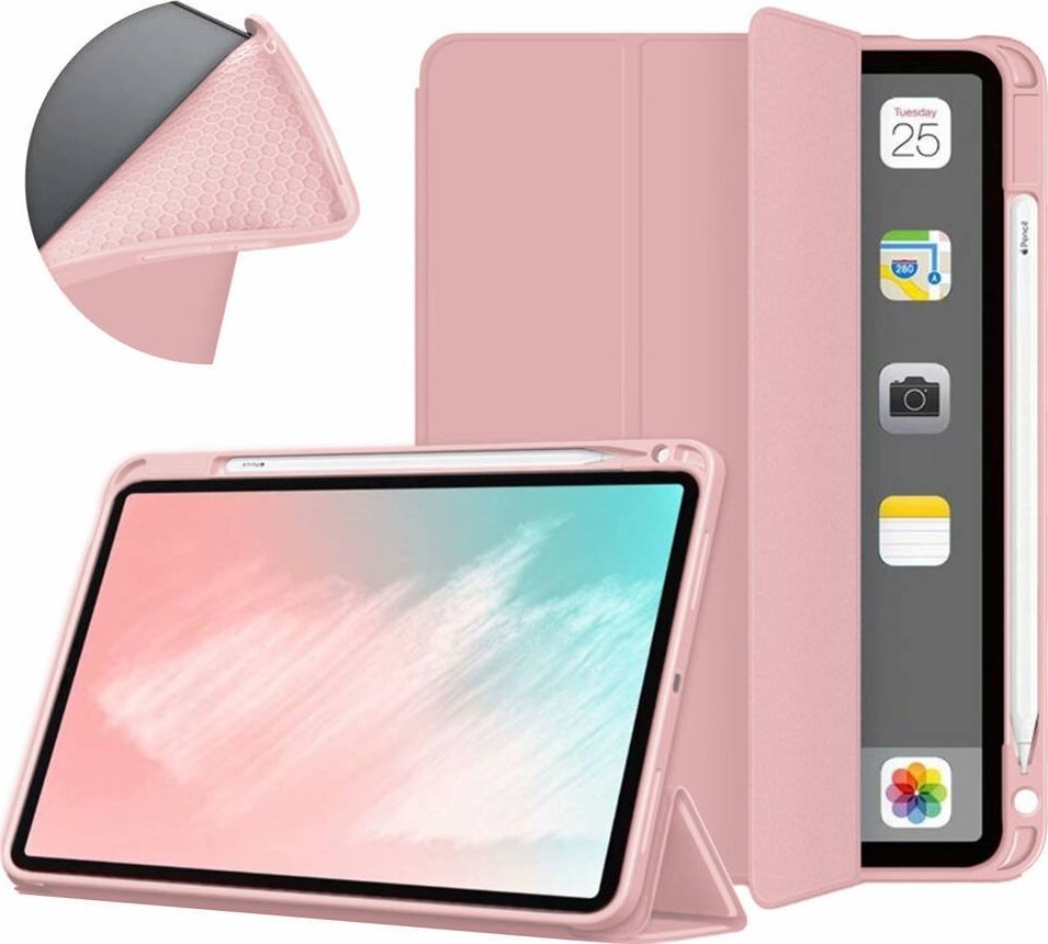 Etui na tablet Strado Etui Smart Pencil do Apple iPad Air 5 2022 (Rozowe) uniwersalny 11810552 (5905101593367) planšetdatora soma