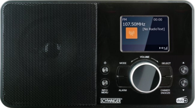 Schwaiger Radio DAB+/FM schwarz radio, radiopulksteņi