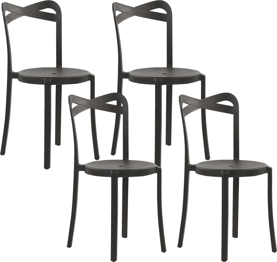 Shumee Zestaw 4 krzesel do jadalni czarny CAMOGLI 269377 (4251682267052) datorkrēsls, spēļukrēsls
