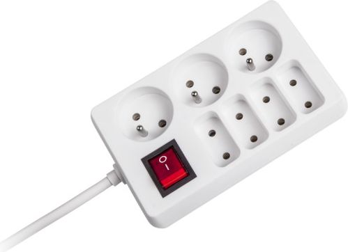 Rebel URZ power strip 7 sockets 1.5 m white (URZ3053-1,5) elektrības pagarinātājs