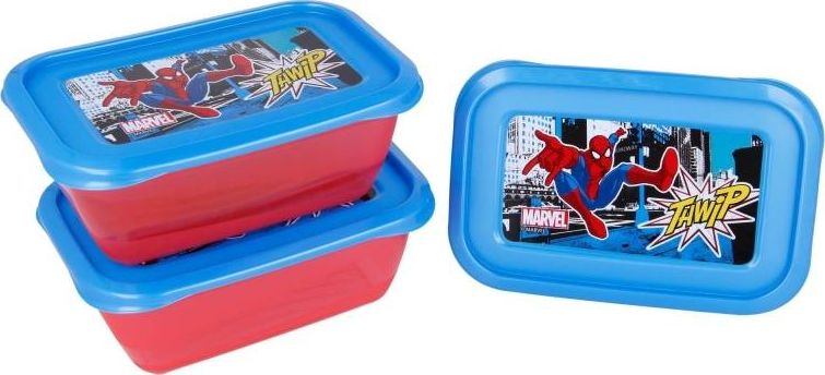 Spiderman Spiderman - Zestaw pojemnikow na zywnosc 540ml (3szt.) 11108 (8412497111084) Pārtikas uzglabāšanas piederumi