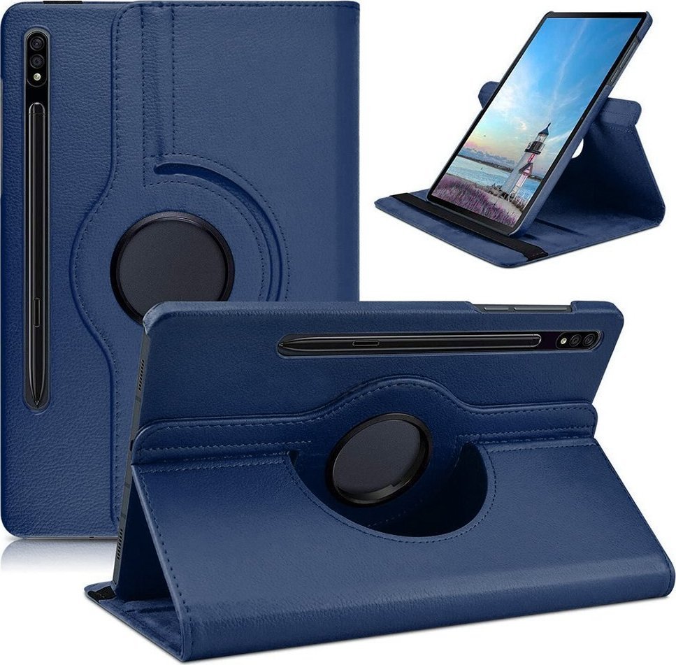 Strado Tablet Case Swivel Case for Samsung Galaxy Tab S7 FE T736/ T736 (Blue) planšetdatora soma