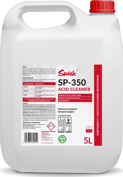 Swish Swish SP - 350 Kwasowy preparat do gruntownego czyszczenia posadzek 5 l SP350/5L (5907662640450) Sadzīves ķīmija