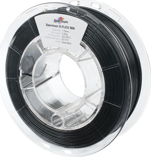 Spectrum Filament S-Flex 98A 1.75mm Deep black 0.25kg 80523 (5903175652881) 3D printēšanas materiāls